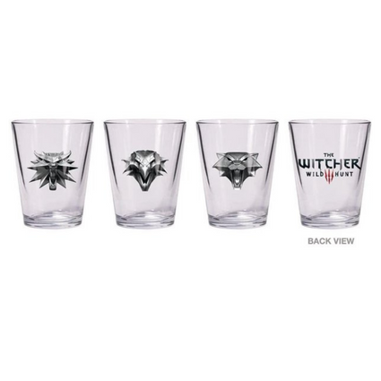 The Witcher 3 Wild Hunt 3-Piece Shot Glass Set | Wolf | Cat | Griffin